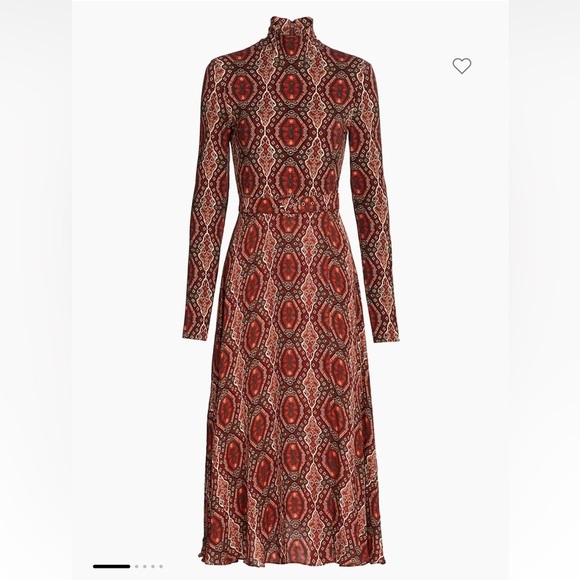 Alice + Olivia Clare Long-Sleeve Burgundy Turtleneck Dress with Belt NWT - Picture 3 of 8